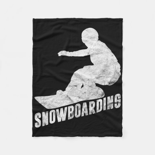 Couverture Polaire Retro Snowboard Cadeau Snowboard Silhouette Sno (Devant)