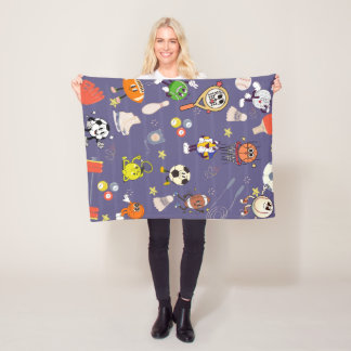 Couverture Polaire Retro Sport Squad: Vintage Cartoon Athletics