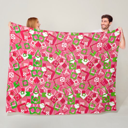 Couverture Polaire Retro Squares Pattern (En situation)