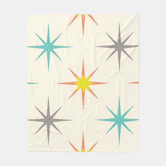 Couverture Polaire Retro Starburst Mid-Century Pattern (Devant)