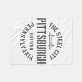 Couverture Polaire Retro Steel City Pittsburgh Pennsylvania Yinz vint (Devant (Horizontal))