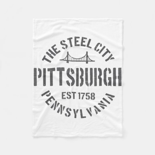 Couverture Polaire Retro Steel City Pittsburgh Pennsylvania Yinz vint (Devant)