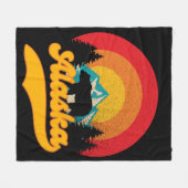 Couverture Polaire Retro Sunset Alaska Juneau Bear Mountains Wild AK (Devant (Horizontal))