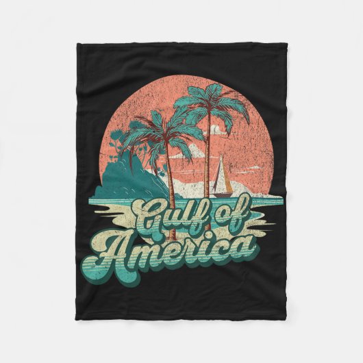 Couverture Polaire Retro Sunset Beach Vibes - Golfe D'Usa (Devant)