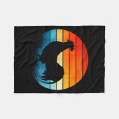 Couverture Polaire Retro Sunset Rooster Chicken Lover  (Devant (Horizontal))