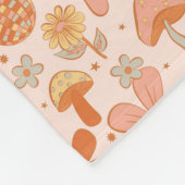 Couverture Polaire Rétro Super Boho Rose Orange Disco Champignons (Coin)
