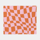 Couverture Polaire Retro Super Wavy Psychedelic Checkerboard Vérifier (Devant (Horizontal))