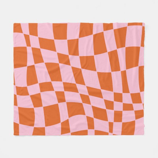 Couverture Polaire Retro Super Wavy Psychedelic Checkerboard Vérifier (Devant (Horizontal))