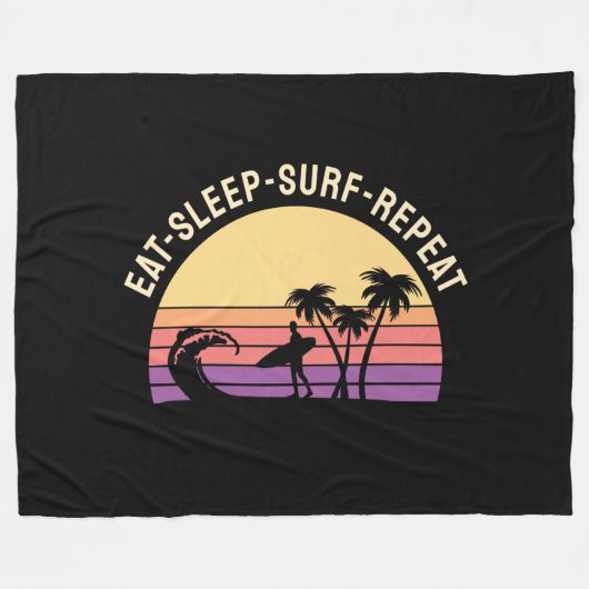 Couverture Polaire Retro Surfing (Devant (Horizontal))