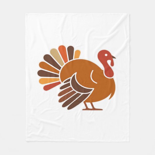 Couverture Polaire Retro Thanksgiving Turquie - Automne Harvest Desig (Devant)