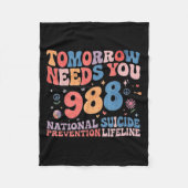 Couverture Polaire Retro Tomorrow Needs You 988 Suicide Prevention Aw (Devant)