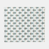 Couverture Polaire Retro Top Chapeau Moustache Motif de la bande (Devant (Horizontal))