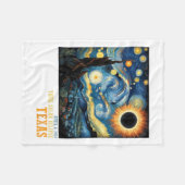 Couverture Polaire Rétro Total Solaire Eclipse 2024 Texas Pour Hommes (Devant (Horizontal))