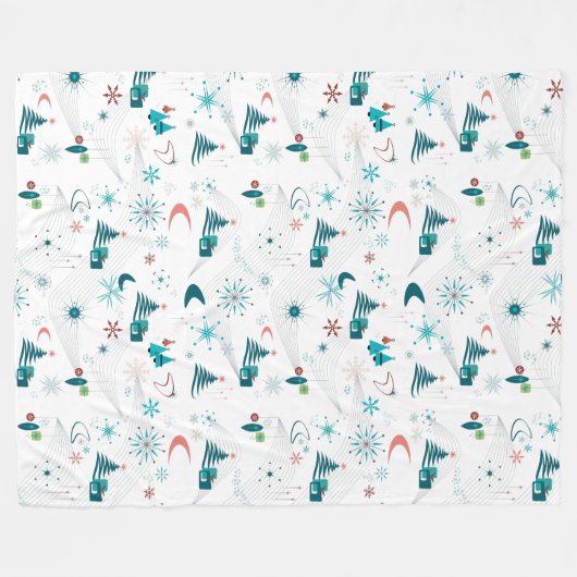 Couverture Polaire Retro Un Noël Go-Go (Devant (Horizontal))