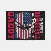 Couverture Polaire Retro Usa Flag Sketll Player Calls Me Daddy 4th Ju (Devant (Horizontal))