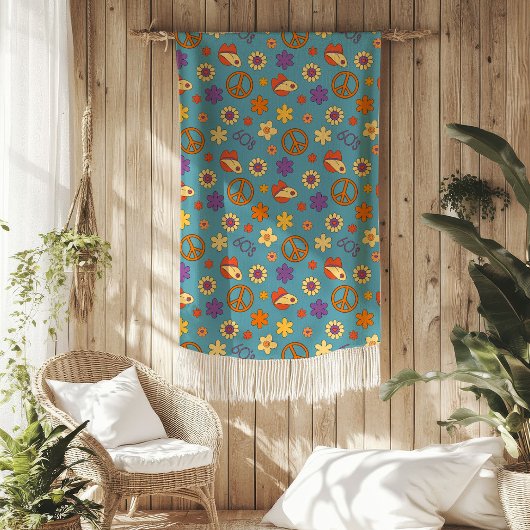 Couverture Polaire Retro Vibes Blanket Pastel Funky 70s Style