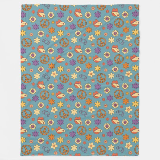 Couverture Polaire Retro Vibes Blanket Pastel Funky 70s Style (Devant)