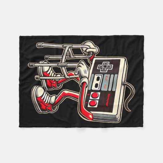 Couverture Polaire Retro Video Game Controller With Walker Funny Game (Devant (Horizontal))