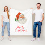 Couverture Polaire Rétro Vintage Jolly Santa Claus de Christmas<br><div class="desc">Une couverture avec une photo festive rétro. Le vieux Père Noël Jolly avec ses joues rousses et son sourire chaleureux et amical. Un peu de nostalgie de l'ancienne école pour les vieux temps,  cette image rappelle les souvenirs des célébrations du passé de Noël.</div>