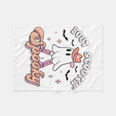 Couverture Polaire Retro Western Halloween Cute Ghost Funny Boot Scoo (Devant (Horizontal))