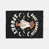 Couverture Polaire Retro Western Halloween Cute Ghost Funny Boot Scoo (Devant (Horizontal))