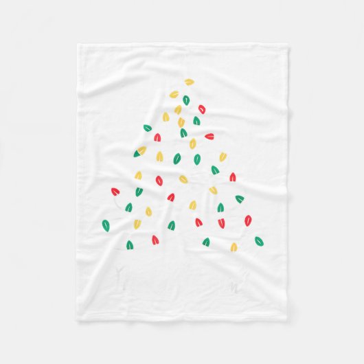 Couverture Polaire Retro Xmas Merry Christmas Tree Lights  (Devant)