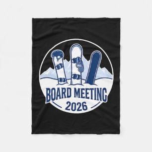 Couverture Polaire Réunion du conseil 2026 Snowboarding drôle d'hiver