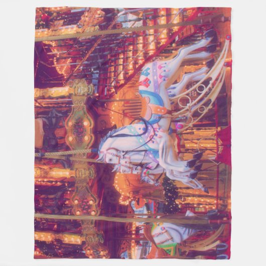 Couverture Polaire rêve d'enfance - vieux cheval carrousel (Devant)