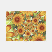Couverture Polaire Rêve Floral, Art Fractal Moderne Abstrait Fleur (Devant (Horizontal))