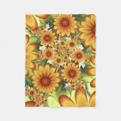 Couverture Polaire Rêve Floral, Art Fractal Moderne Abstrait Fleur (Devant)