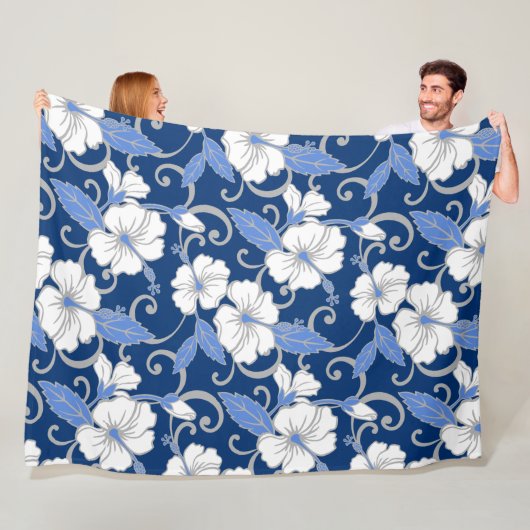 COUVERTURE POLAIRE RÊVE POLYNÉSIENNE (BLEU) (En situation)