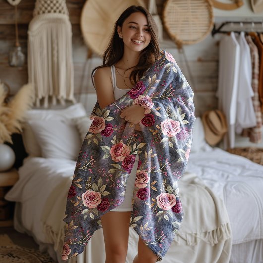 Couverture Polaire Rêve Rose de la Bourgogne et de la chute rose