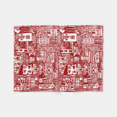 Couverture Polaire Rêve urbain - Ruby Rouge et blanc (Devant (Horizontal))