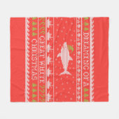Couverture Polaire Rêver D'Un Grand Chandail Rouge Laide De Requin Bl (Devant (Horizontal))