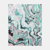 Couverture Polaire Rêves d'agate de marbre rose menthe (Devant)