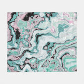 Couverture Polaire Rêves d'agate de marbre rose menthe (Devant (Horizontal))