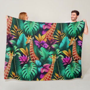 Couverture Polaire Rêves de girafe de jungle motif de surface transpa