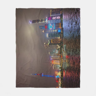Couverture Polaire Rêves électriques - Futuriste Shanghai Skyline, A