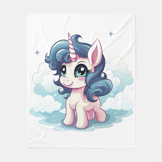 Couverture Polaire 🌈 "Rêves enchantés" Unicorn Fleece Blanket 🦄 (Devant)