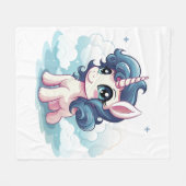 Couverture Polaire 🌈 "Rêves enchantés" Unicorn Fleece Blanket 🦄 (Devant (Horizontal))
