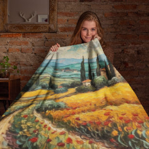 Couverture Polaire Rêves toscans dorés