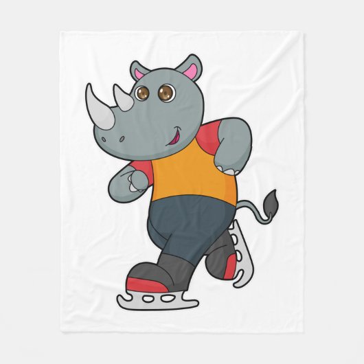 Couverture Polaire Rhino at Ice skating with Ice skates (Devant)