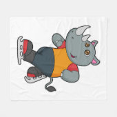 Couverture Polaire Rhino at Ice skating with Ice skates (Devant (Horizontal))
