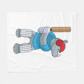 Couverture Polaire Rhino au cricket avec chauve-souris de cricket (Devant (Horizontal))