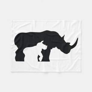 Couverture Polaire Rhino noir et blanc