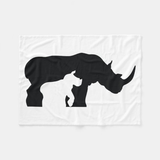 Couverture Polaire Rhino noir et blanc (Devant (Horizontal))