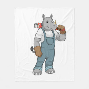 Couverture Polaire Rhinocéros en bricoleur avec une pince multiprise