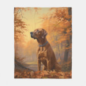 Couverture Polaire Rhodesian Ridgeback à l'automne Feuilles automne I (Devant)