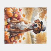 Couverture Polaire Rhodesian Ridgeback Autumn quitte Thanksgiving Art (Devant (Horizontal))