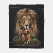 Couverture Polaire Rhodesian Ridgeback avec Lion (Devant)